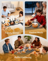 Food Warming Mat - Fast & Full Surface Heating, Silicone Heat Pad with 3 Adjustable Temperature for Buffets Parties, Rollable Electric Warming Tray,Kitchen Heated Plate,Countertop Food Warmer (Gray)