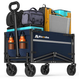 Blomoba Collapsible Wagon Cart, 220LBS Utility Wagon with Wheels, Blue