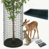 FTLKIBMD 8 Pack Extra Tall Plant Protectors from Animals, 12"x24" Wire Garden Cages for Large Plants Shrubs, 2mm Heavy Duty Metal Mesh Guard for Deer Rabbits, Reusable Garden Protection with Stakes