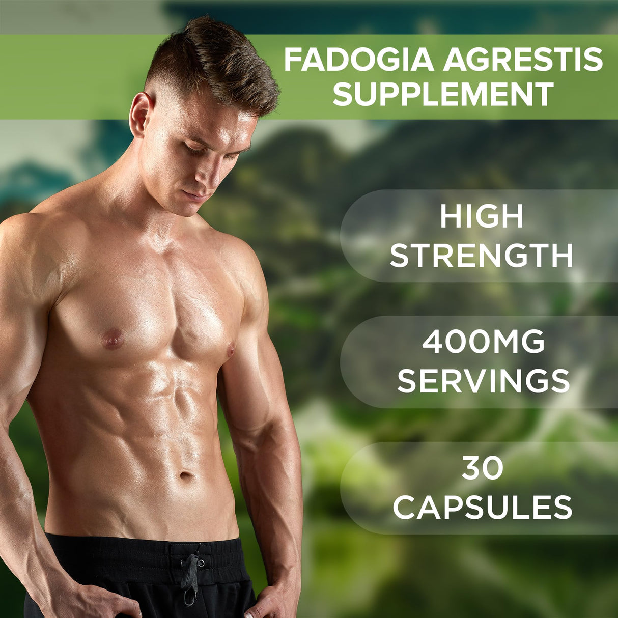 Fadogia Agrestis Extract | 90 High Strength 400mg Capsules | Sports Supplement for Men | Supports Muscle Mass, Strength & Recovery (90)