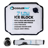 CoolerPak 7lb Refillable Reusable Ice Pack – Hook & Loop Fastener - Cold for Days – Non-Toxic, Leakproof, Suitable for Potable Drinking Water & Cold Plunge – Built Tough, Roll Up for Easy Storage