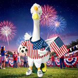 Soccer Porch Goose Outfits, Football Geese Duck Statues Clothes Art Decor