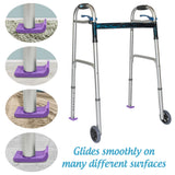 Top Glides 8" Off-Road Walker Wheel Kits with Flexfit Universal Ski Glides (Purple)