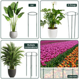 12 Pack 10" W x 32" H Plant Support Stakes, Large Peony Cages and Supports, Tall Peony Ring Supports, Garden Plant Stakes for Outdoor Plants, Rose, Tomato, Hydrangea, Flowers