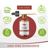 Pura Herba Organic Myrrh Liquid Extract - Alcohol-Free Tincture Drops | Non-GMO, Vegan, Gluten-Free Herbal Supplement | 2 Fl Oz | Made in USA