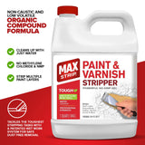 MAX Strip Professional Strength Paint and Varnish Stripper - 1 Gallon - Strips Paint, Latex, Polyurethane, Shellac, Varish, Acrylic and More - No Methylene Chloride No NMP Powerful No Drip Gel Formula