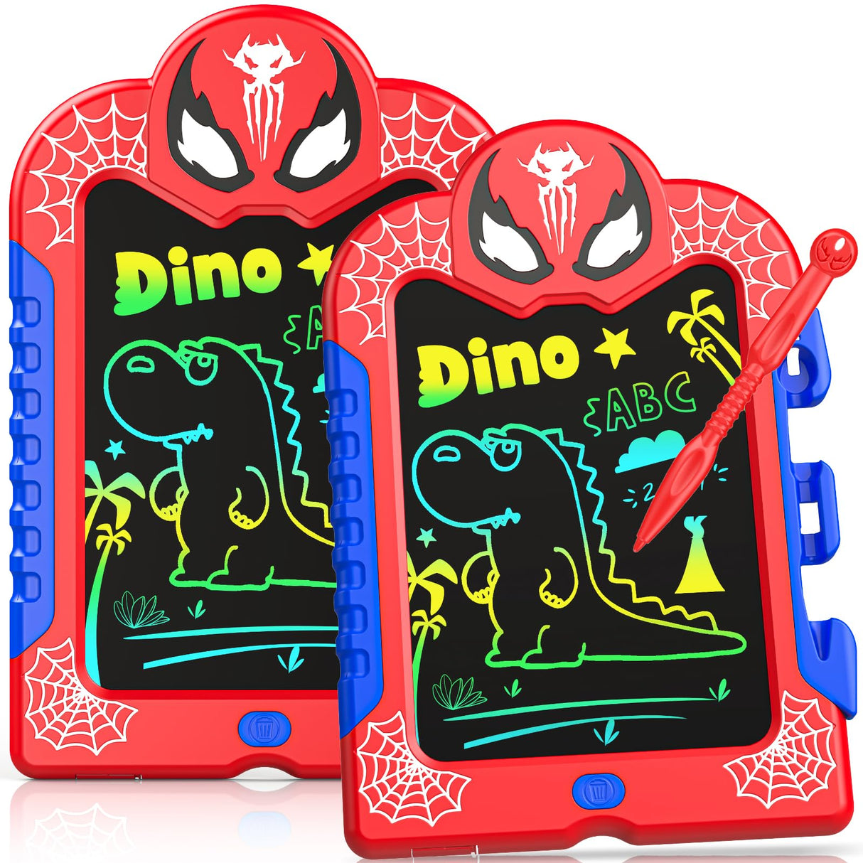 LCD Writing Tablet for Kids: Spidolapse 2 PCS Doodle Board & Drawing Pad Christmas Birthday Gift for 3 4 5 6 7 8 Year Old Boys Girls Toddler Travel Toys Stocking Stuffers for Grandkids Age 4-6