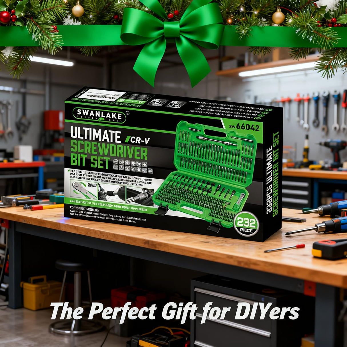 SWANLAKE 232-Piece Ultimate Screwdriver Bit Set, Cr-V Impact Driver Bit Set, Includes Security Bits, Nut Driver, Ratchet Wrench and Bits Holder