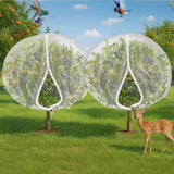 Vincreem 2 Pcs 10 x 14 ft Large Fruit Tree Netting for Protecting Fruit from Squirrels Birds Bug Deer & Rat Garden Mesh Netting with Zipper and Drawstring for Blueberry Peach Apple Garden Bushes
