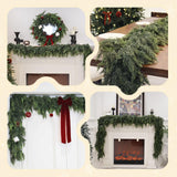 9FT Christmas Cedar Garland Artificial Real Touch Thickness Realistic Greenery Pine Garland for Mantle Fireplace Outdoor Indoor Christmas Decorations