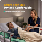 Improvia Positioning Bed Pad 34"x36" with 6 Reinforced Handles, Quick-Drying, Washable, Waterproof, Reusable, Mattress Protection, For Lifting, Turning, Transfering, Elderly and Incontinence patients.