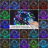 HOME LIGHTING 66ft Christmas Decorative Mini Lights, 200 LED RGB Changing 8 Functional Green Wire Fairy Halloween Lights with Remote Timer, Plug in Indoor Outdoor Xmas Wedding Party Decor