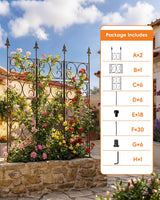 ArdeFentium 60'' H x 33.3'' W Metal Garden Trellis for Climbing Plants Outdoor - Rustproof Plant Support Privacy Screen - Heavy Duty Wall Trellis for Rose Clematis Flowers Vine