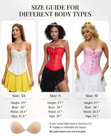 SZIVYSHI 14-Bone Overbust Corset Top - Black - Medium