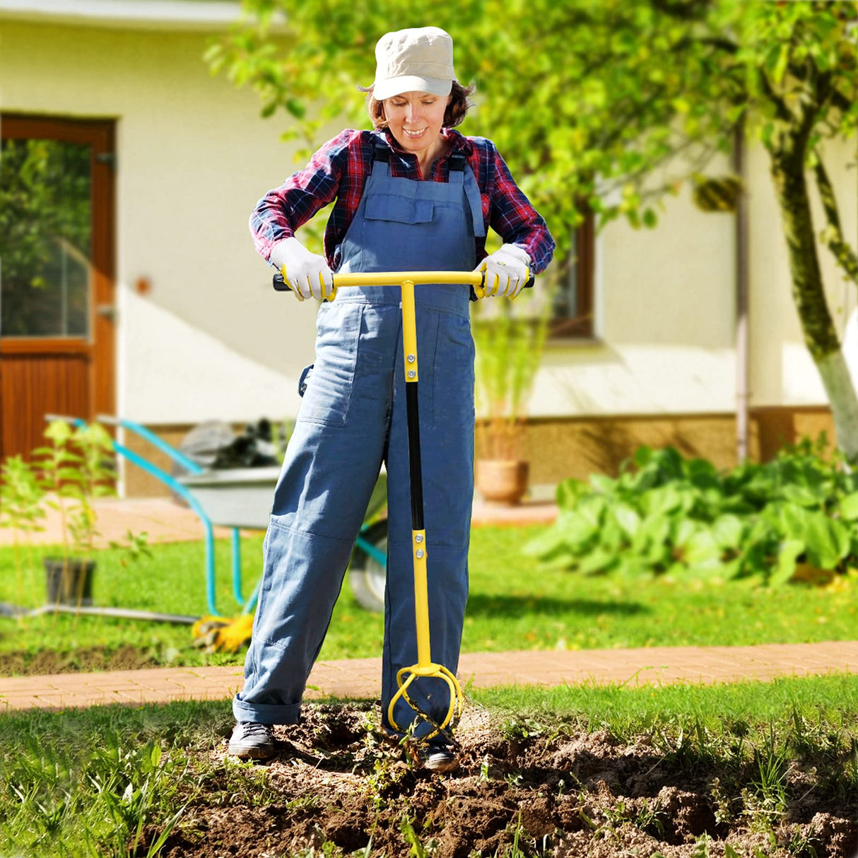 Altdorff Hand Tiller for Gardening, Garden Claw Manual Tiller with Ergomomic Handle, Steel Cultivator Tiller Lawn Aerator Tool Soil Lossener for Gardening Bed and Plant Box