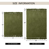 LONG CREATE Chenille Throw Blanket for Couch 50" x 60", Olive Green