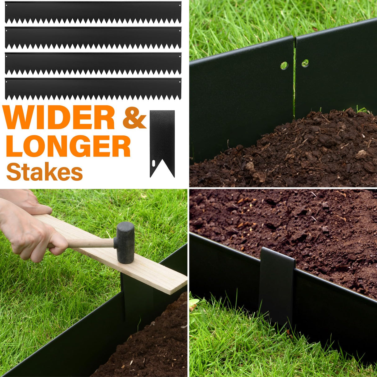 LAVEVE Galvanized Steel Landscape Edging 10-Pack, 40" L x 5" H (33Ft Total)
