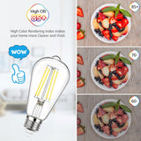 MAXvolador 12-Pack Dimmable Vintage LED Edison Bulb 60W Equivalent, 6W 850Lumens Edison Light Bulbs 5000K, ST58 Antique LED Filament Bulb, E26 Base
