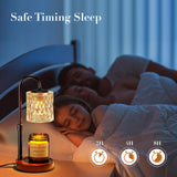 Briever Dimmable Candle Warmer Lamp with Timer, Height Adjustable Electric Candle Wax Warmer, Christmas Birthday Gifts for Women Mom, House Warming Gifts New Home Room Decor, Walnut Solid Wood Base