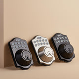 Amazon Basics Electronic Keypad Deadbolt Door Lock with Auto Lock, Customizable User Codes, One-time Codes, Touch-Control Keyless Entry, Traditional, Satin Nickel, 1-Pack