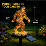 Bigfoot Solar Garden Light, Sasquatch Garden Statue with LED Glow, Waterproof Outdoor Yard Decor Stake, Resin Cryptid Lawn Pathway Light for Backyard Patio Porch Gift