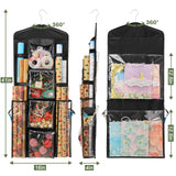 EXLIFBAG Wrapping Paper Storage, Double-Sided Hanging Storage, Black