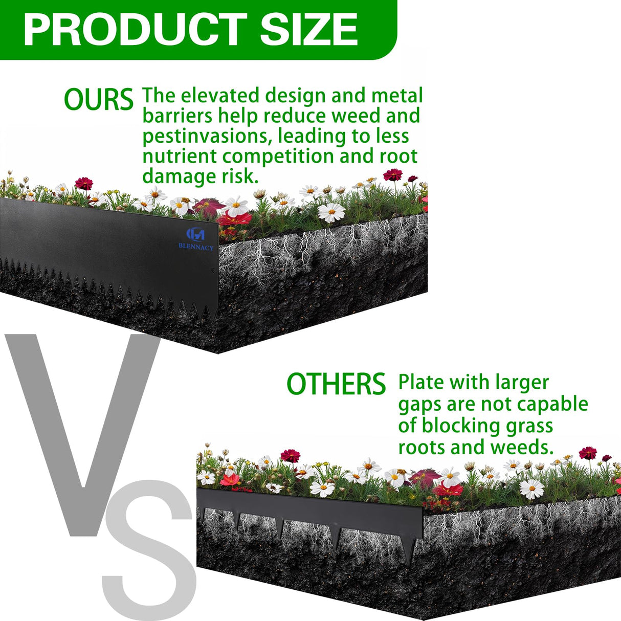 BLENNACY Metal Landscape Edging 6 Pack 40" L x 6" H