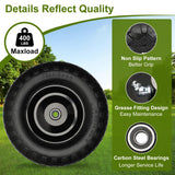 Pontuss Upgraded 16" Flat Free Wheelbarrow Wheels and Tires