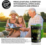 SUPREME HERBALS, 100% Raw and Pure Moringa Leaf Powder. Organic Certified Moringa Leaf. Natural Superfood with Essential Amino Acids, Antioxidants, and Omega 3, 8 oz Resealable Bag.