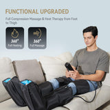 FIT KING Leg Massager with Heat for Circulation Upgraded Full Leg and Foot Compression Boots Massager to Relieve Pain, Swelling, Edema, RLS- Built-in Pressure Sensor & LCD Display- FSA HSA Eligible