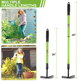 YIAD 2-in-1 Garden Hoe, 27"-39" Telescoping Steel Weeding Tool