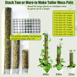 6 Pack Metal Moss Pole, 40" Large Moss Poles for Plants Monstera, Stackable Sphagnum Moss Pole for Plants Work with Sphagnum Moss(6 Pack 40")