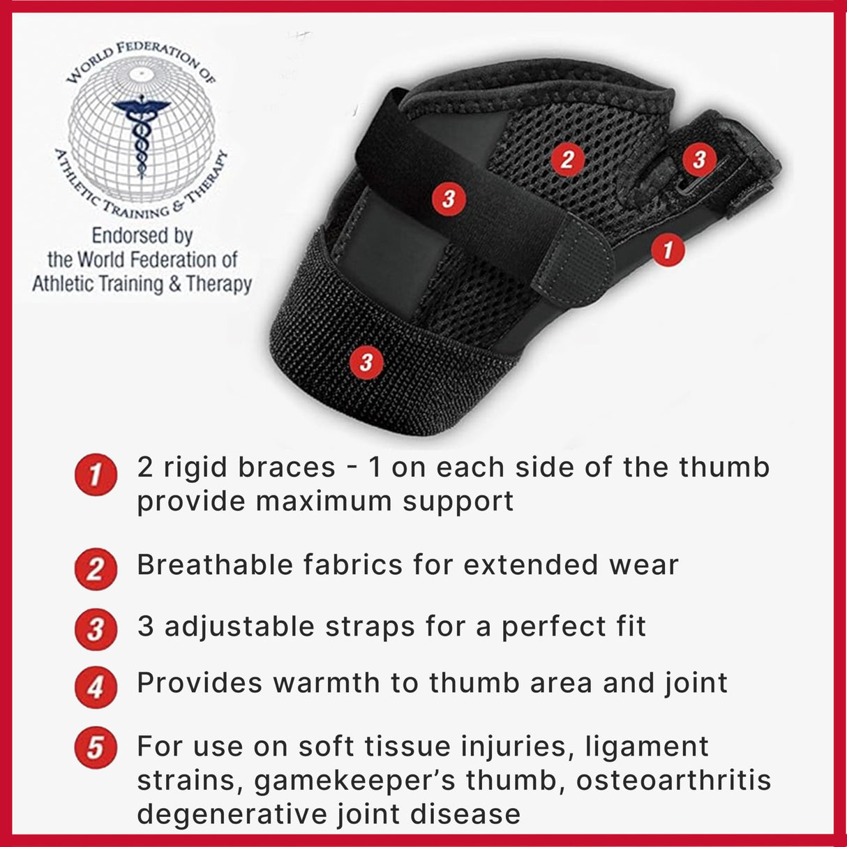 MUELLER Sports Medicine Adjust-to-Fit Thumb Brace, Spica Splint, Thumb Pain Relief Stabilizer for Men and Women, Ideal for De Quervain's Tenosynovitis, Arthritis, Sprains, Fits Right or Left, Black, One Size