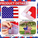 Chicingyou 12 ft Skeleton Clothes Accessories Including Hat and Cloth with Basket for 12 ft Skeleton Outfit Dress (3 Pcs,American Flag)