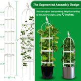 Garden Trellis for Climbing Plants, Rustproof Metal Pipe with Heavy Duty 6ft, Garden Outdoor Indoor Potted Plant Support（White）