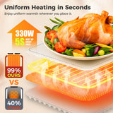 Food Warming Mat, Electric Warming Tray with 9 Temp Levels & Auto Shut-Off, Full Surface Heating, Foldable Warmers Heating Pad for Parties, Perfect for Home and Buffet Use