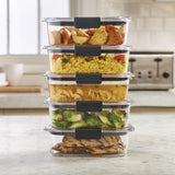 Rubbermaid Brilliance Tritan Plastic Food Storage Containers BPA Free Airtight Lids Ideal for Lunch Meal Prep & Leftovers Set of 5 (3.2 Cup)