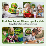 Microscope for Kids, EDCREATY 200X-1000X Portable Pocket Handheld Microscope, 2.4 High-Definition Screen, 200W Pixels for Birthday Christmas Holiday Toys Gifts for 5 6 7 8 9 10 11 12 Kids