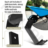 FENXDN 4 Pcs Black Steel Wheelbarrow Heavy Duty Axle Bracket