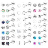 MOZAKA 23 Pairs Hypoallergenic Titanium Earrings for Women