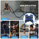 ZELUS Weighted Vest, 6lb/8lb/12lb/16lb/20lb/25lb/30lb Weight Vest with Reflective Stripe for Workout, Strength Training, Running, Fitness, Muscle Building, Weight Loss, Weightlifting, Blue(20 lb)