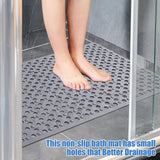 Large Shower Mats for Inside Shower,46×79 cm Anti Slip Bath Mat with Drain Holes,Bath Mat for Bathtub & Shower Cubicle | Easy Drain & Machine Washable 1