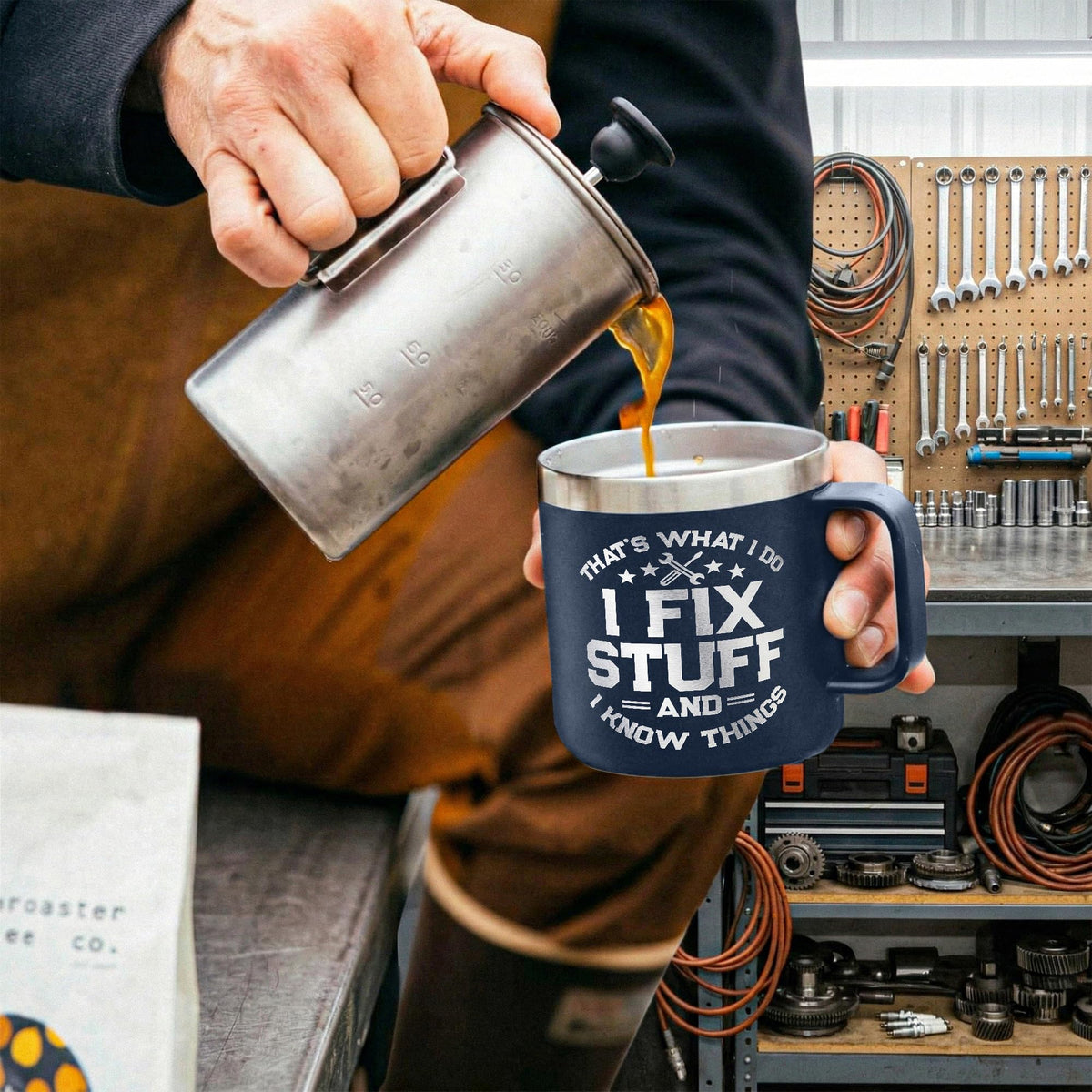 WITTSPOT Birthday Gifts for Men, Dad, Him, Handyman, Grandpa on Fathers Day, Christmas - Dad Birthday Gift Ideas - Cool Mens gifts Ideas, Mens Birthday Gift Ideas - Stainless Steel Men Mug 14 Oz