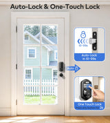 TEEHO TE001K Keyless Entry Door Lock with Handle, Electronic Keypad Deadbolt with 2 Knobs, High-Security Front Door Handle Set for Home & Rental, Smart Auto-Locking, Easy Install, Matte Black