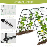 IDEA FAMILY Cucumber Trellis for Raised Bed 67" x 67" U-Frame Garden Arch Tunnel with Netting Vegetable Fruit Flower Lightweight Metal Plant Support for Climbing Plants Outdoor,Black