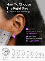 ChicSilver Silver Mini Huggie Hoop Earrings 925 Sterling Silver Earrings Cubic Zirconia Hoop Earrings for Women Cartilage Earrings Hypoallergenic 8MM