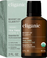 Cliganic Organic Tea Tree Essential Oil - 100% Pure Natural for Aromatherapy Diffuser | Non-GMO Verified (Packaging May Vary)