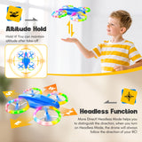 ALTITACO Drones for Kids With Cool Light, Kids Drone with 3D Flip, Altitude-Hold, Self-Rotation, Headless Mode, 3 Speed Modes, One-Click Take-off/Landing, Mini Drone for Christmas, Beginners, Indoor