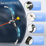 Bow and Arrow Set for Kids, 2-Pack LED Light Up Archery Set for Boys Girls