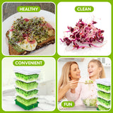 ZESTIGREENS 4-Tier Sprouting Kit - Stackable Seed Sprouter Trays with Drain Spout - Grow Fresh Sprouts at Home - BPA-Free